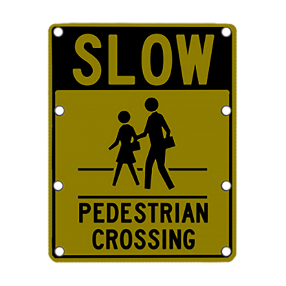 TS40 Flashing Slow Pedestrian Crossing Sign night