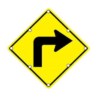 TS40 Flashing Right Turn Sign Day