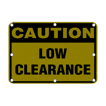 TS40 Flashing Caution Low Clearance sign Night